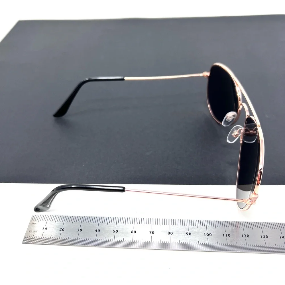 Girls Rose Gold Aviator Sunglasses mirrored lenses